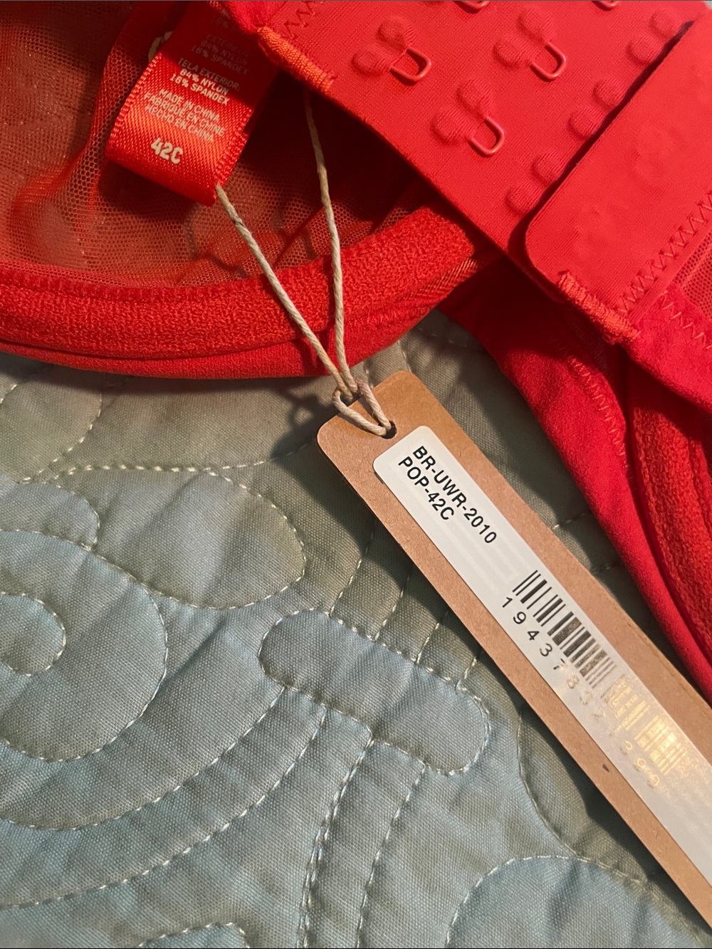 NWT SKIMS Red Sheer Underwire Bra - Picture 3 of 3